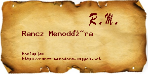 Rancz Menodóra névjegykártya